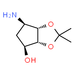 ChemSpider 2D Image | (3aR,4S,6R,6aS)-6-amino-2,2-dimethyl-hexahydrocyclopenta[d][1,3]dioxol-4-ol | C8H15NO3