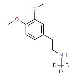 ChemSpider 2D Image | 2-(3,4-Dimethoxyphenyl)-N-(~2~H_3_)methylethanamine | C11H14D3NO2