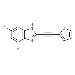 ChemSpider 2D Image | 4,6-Difluoro-2-(2-thienylethynyl)-1H-benzimidazole | C13H6F2N2S