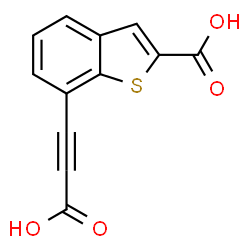 ChemSpider 2D Image | 7-(Carboxyethynyl)-1-benzothiophene-2-carboxylic acid | C12H6O4S