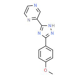 ChemSpider 2D Image | 2-[3-(4-Methoxyphenyl)-1H-1,2,4-triazol-5-yl]pyrazine | C13H11N5O
