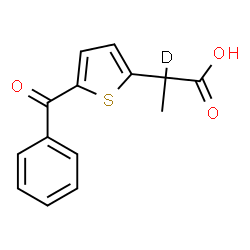 ChemSpider 2D Image | 2-(5-Benzoyl-2-thienyl)(2-~2~H)propanoic acid | C14H11DO3S