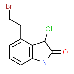 ChemSpider 2D Image | 4-(2-Bromoethyl)-3-chloro-1,3-dihydro-2H-indol-2-one | C10H9BrClNO