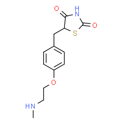 ChemSpider 2D Image | 5-{4-[2-(Methylamino)ethoxy]benzyl}-1,3-thiazolidine-2,4-dione | C13H16N2O3S
