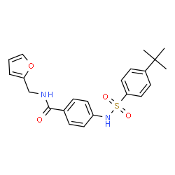 ChemSpider 2D Image | N-(2-Furylmethyl)-4-({[4-(2-methyl-2-propanyl)phenyl]sulfonyl}amino)benzamide | C22H24N2O4S