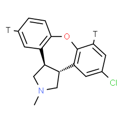 ChemSpider 2D Image | (3aR,12bR)-5-Chloro-2-methyl(7,11-~3~H_2_)-2,3,3a,12b-tetrahydro-1H-dibenzo[2,3:6,7]oxepino[4,5-c]pyrrole | C17H14T2ClNO