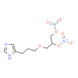 ChemSpider 2D Image | 3-[3-(1H-Imidazol-5-yl)propoxy]-1,2-propanediyl dinitrate | C9H14N4O7