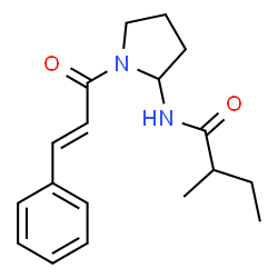 ChemSpider 2D Image | 2-Methyl-N-{1-[(2E)-3-phenyl-2-propenoyl]-2-pyrrolidinyl}butanamide | C18H24N2O2