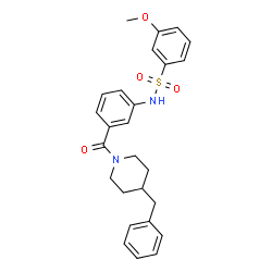 ChemSpider 2D Image | N-{3-[(4-Benzyl-1-piperidinyl)carbonyl]phenyl}-3-methoxybenzenesulfonamide | C26H28N2O4S