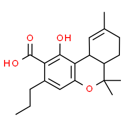 ChemSpider 2D Image | 1-Hydroxy-6,6,9-trimethyl-3-propyl-6a,7,8,10a-tetrahydro-6H-benzo[c]chromene-2-carboxylic acid | C20H26O4