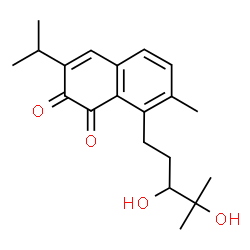 ChemSpider 2D Image | 8-(3,4-Dihydroxy-4-methylpentyl)-3-isopropyl-7-methyl-1,2-naphthalenedione | C20H26O4