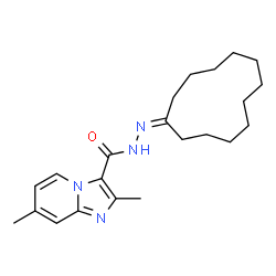 ChemSpider 2D Image | N'-Cyclododecylidene-2,7-dimethylimidazo[1,2-a]pyridine-3-carbohydrazide | C22H32N4O
