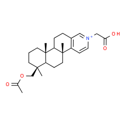ChemSpider 2D Image | (4bR,7S,10aR)-7-(Acetoxymethyl)-2-(carboxymethyl)-4b,7,10a-trimethyl-4b,5,6,6a,7,8,9,10,10a,10b,11,12-dodecahydronaphtho[2,1-f]isoquinolinium | C25H36NO4