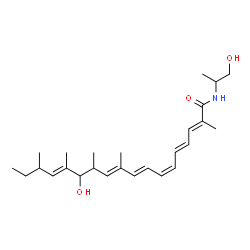 ChemSpider 2D Image | (2E,4E,6Z,8E,10E,14E)-13-Hydroxy-N-(1-hydroxy-2-propanyl)-2,10,12,14,16-pentamethyl-2,4,6,8,10,14-octadecahexaenamide | C26H41NO3