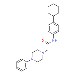 ChemSpider 2D Image | N-(4-Cyclohexylphenyl)-2-(4-phenyl-1-piperazinyl)acetamide | C24H31N3O
