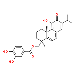 ChemSpider 2D Image | 11-Hydroxy-12-oxoabieta-5,7,9(11),13-tetraen-19-yl 3,4-dihydroxybenzoate | C27H30O6