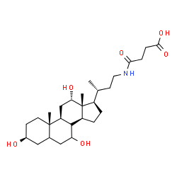ChemSpider 2D Image | 4-Oxo-4-({(3R)-3-[(3S,9S,10S,12S,13R,14S,17R)-3,7,12-trihydroxy-10,13-dimethylhexadecahydro-1H-cyclopenta[a]phenanthren-17-yl]butyl}amino)butanoic acid | C27H45NO6