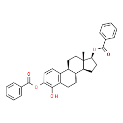 ChemSpider 2D Image | (17beta)-4-Hydroxyestra-1,3,5(10)-triene-3,17-diyl dibenzoate | C32H32O5