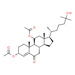 ChemSpider 2D Image | (3alpha,11alpha)-25-Hydroxy-6-oxocholest-4-ene-3,11-diyl diacetate | C31H48O6