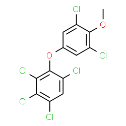 ChemSpider 2D Image | 1,2,3,5-Tetrachloro-4-(3,5-dichloro-4-methoxyphenoxy)benzene | C13H6Cl6O2