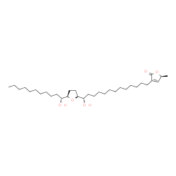 ChemSpider 2D Image | (5S)-3-[(13S)-13-Hydroxy-13-{(2S,5R)-5-[(1R)-1-hydroxyundecyl]tetrahydro-2-furanyl}tridecyl]-5-methyl-2(5H)-furanone | C33H60O5