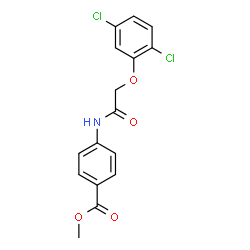 ChemSpider 2D Image | Methyl 4-{[(2,5-dichlorophenoxy)acetyl]amino}benzoate | C16H13Cl2NO4
