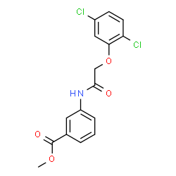 ChemSpider 2D Image | Methyl 3-{[(2,5-dichlorophenoxy)acetyl]amino}benzoate | C16H13Cl2NO4