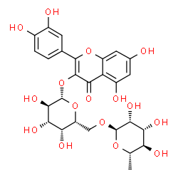 ChemSpider 2D Image | Quercetin-3-O-alpha-L-rhamnopyranosyl-(1-->6)-beta-D-galactopyranoside | C27H30O16