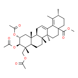 ChemSpider 2D Image | Methyl (2alpha,3beta,17xi)-2,3,23-triacetoxyursa-12,18-dien-28-oate | C37H54O8