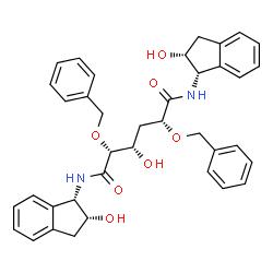 ChemSpider 2D Image | (2R,3S,5R)-2,5-Bis(benzyloxy)-3-hydroxy-N,N'-bis[(1S,2R)-2-hydroxy-2,3-dihydro-1H-inden-1-yl]hexanediamide | C38H40N2O7