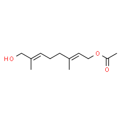 ChemSpider 2D Image | (2E,6E)-8-Hydroxy-3,7-dimethyl-2,6-octadien-1-yl acetate | C12H20O3