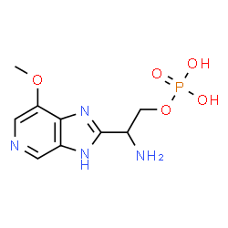 ChemSpider 2D Image | 2-Amino-2-(7-methoxy-3H-imidazo[4,5-c]pyridin-2-yl)ethyl dihydrogen phosphate | C9H13N4O5P
