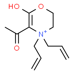 ChemSpider 2D Image | 5-Acetyl-4,4-diallyl-6-hydroxy-3,4-dihydro-2H-1,4-oxazin-4-ium | C12H18NO3