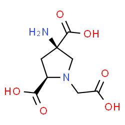 ChemSpider 2D Image | (2R,4R)-4-Amino-1-(carboxymethyl)-2,4-pyrrolidinedicarboxylic acid | C8H12N2O6
