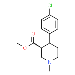 ChemSpider 2D Image | Methyl (3R)-4-(4-chlorophenyl)-1-methyl-3-piperidinecarboxylate | C14H18ClNO2