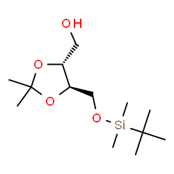 ChemSpider 2D Image | [(4R,5R)-5-({[Dimethyl(2-methyl-2-propanyl)silyl]oxy}methyl)-2,2-dimethyl-1,3-dioxolan-4-yl]methanol | C13H28O4Si