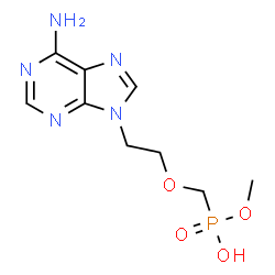 ChemSpider 2D Image | Methyl hydrogen {[2-(6-amino-9H-purin-9-yl)ethoxy]methyl}phosphonate | C9H14N5O4P