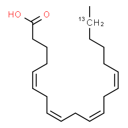 ChemSpider 2D Image | (5Z,8Z,11Z,14Z)-(19-~13~C)-5,8,11,14-Icosatetraenoic acid | C1913CH32O2