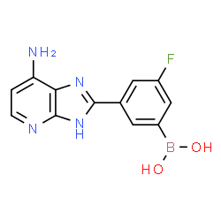 ChemSpider 2D Image | [3-(7-Amino-3H-imidazo[4,5-b]pyridin-2-yl)-5-fluorophenyl]boronic acid | C12H10BFN4O2