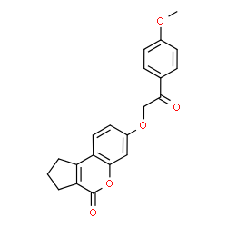 ChemSpider 2D Image | 7-[2-(4-Methoxyphenyl)-2-oxoethoxy]-2,3-dihydrocyclopenta[c]chromen-4(1H)-one | C21H18O5
