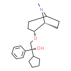 ChemSpider 2D Image | (1R)-1-Cyclopentyl-2-{[(1R,2R)-8-methyl-8-azabicyclo[3.2.1]oct-2-yl]oxy}-1-phenylethanol | C21H31NO2