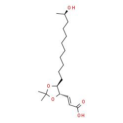 ChemSpider 2D Image | (2E)-3-{(4S,5S)-5-[(10R)-10-Hydroxyundecyl]-2,2-dimethyl-1,3-dioxolan-4-yl}acrylic acid | C19H34O5