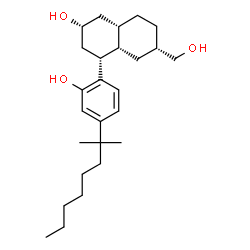 ChemSpider 2D Image | (2R,4R,4aS,6S,8aS)-6-(Hydroxymethyl)-4-[2-hydroxy-4-(2-methyl-2-octanyl)phenyl]decahydro-2-naphthalenol | C26H42O3