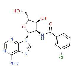 ChemSpider 2D Image | 2'-[(3-Chlorobenzoyl)amino]-2'-deoxyadenosine | C17H17ClN6O4