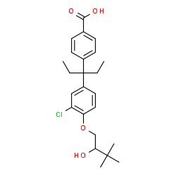 ChemSpider 2D Image | 4-{3-[3-Chloro-4-(2-hydroxy-3,3-dimethylbutoxy)phenyl]-3-pentanyl}benzoic acid | C24H31ClO4