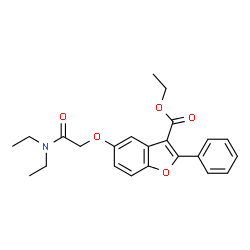 ChemSpider 2D Image | Ethyl 5-[2-(diethylamino)-2-oxoethoxy]-2-phenyl-1-benzofuran-3-carboxylate | C23H25NO5