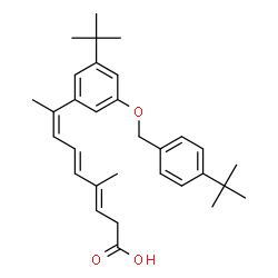 ChemSpider 2D Image | (3E,5E,7Z)-4-Methyl-8-[3-(2-methyl-2-propanyl)-5-{[4-(2-methyl-2-propanyl)benzyl]oxy}phenyl]-3,5,7-nonatrienoic acid | C31H40O3