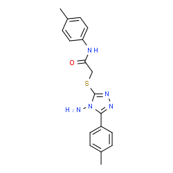 ChemSpider 2D Image | 2-{[4-Amino-5-(4-methylphenyl)-4H-1,2,4-triazol-3-yl]sulfanyl}-N-(4-methylphenyl)acetamide | C18H19N5OS