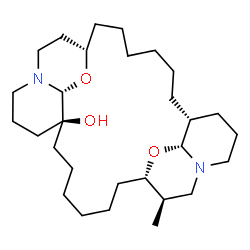 ChemSpider 2D Image | (1S,8S,10R,15R,22S,29R,32R)-32-Methyl-9,30-dioxa-11,25-diazapentacyclo[20.6.2.2~8,11~.0~10,15~.0~25,29~]dotriacontan-1-ol | C29H52N2O3