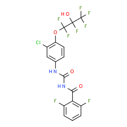 ChemSpider 2D Image | N-{[3-Chloro-4-(1,1,2,3,3,3-hexafluoro-2-hydroxypropoxy)phenyl]carbamoyl}-2,6-difluorobenzamide | C17H9ClF8N2O4